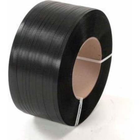 PAC STRAPPING PRODUCTS Global Industrial„¢ Polypropylene Strapping, 1/2"W x 9000'L x 0.018" Thick, 8" x 8" Core, Black 4825-90 8B